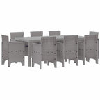 Garten Essgruppe 9 pcs Hellgrau Polypropylen