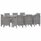 Garten Essgruppe 9 pcs Hellgrau Polypropylen