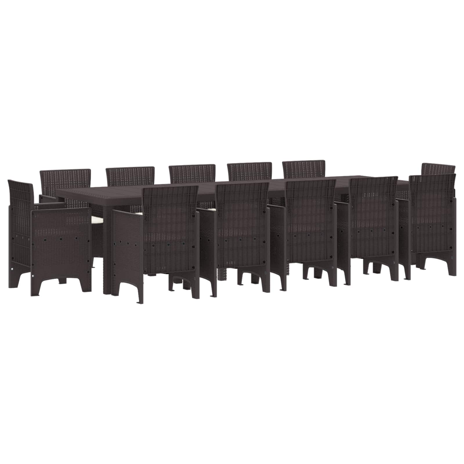 Garten Essgruppe mit Kissen 13 pcs Braun Rattan