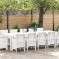 Garten Essgruppe 13 pcs Weiß Poly Rattan