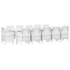Garten Essgruppe 13 pcs Weiß Poly Rattan und Baumwolle