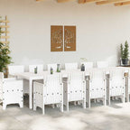 Garten Essgruppe 15 pcs Weiß Polt Rattan