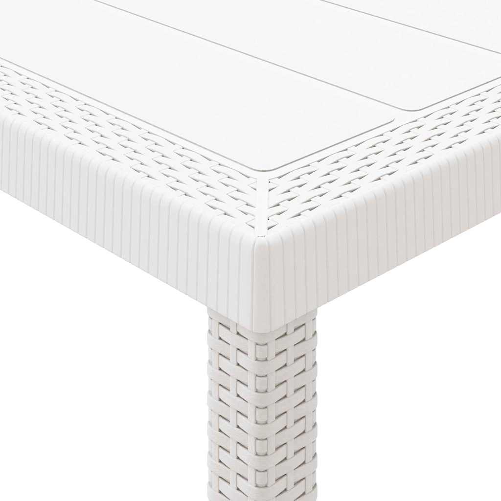 Garten Essgruppe 15 pcs Weiß Polt Rattan