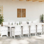 Garten Essgruppe 15 pcs Weiß Polt Rattan