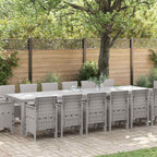 Garten Essgruppe 15 pcs Hellgrau Polt Rattan