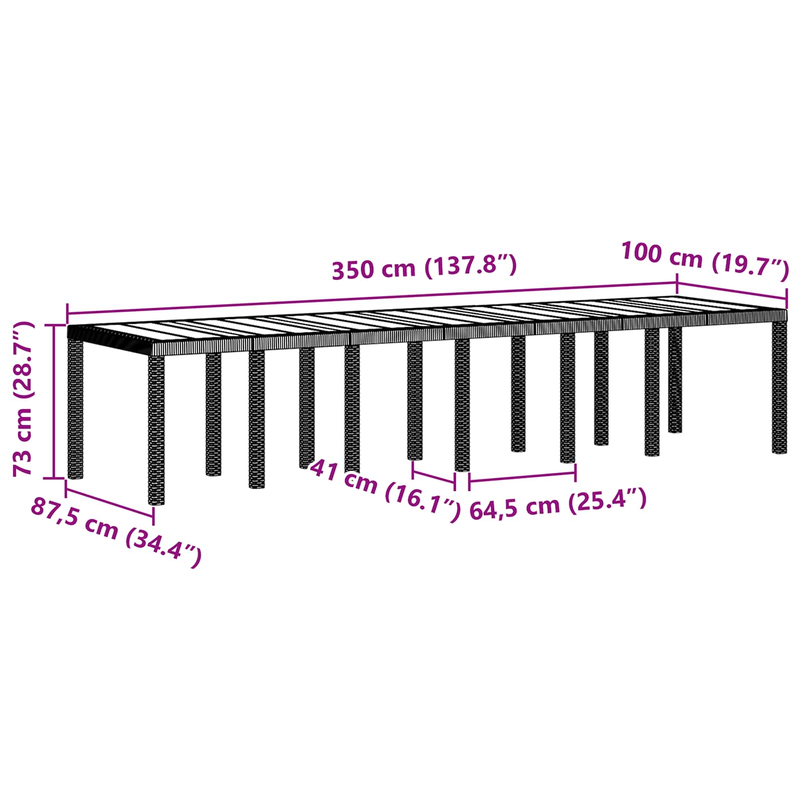 Garten Essgruppe 15 pcs Hellgrau Polt Rattan