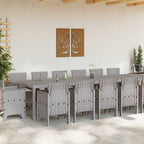 Garten Essgruppe 15 pcs Hellgrau Polt Rattan