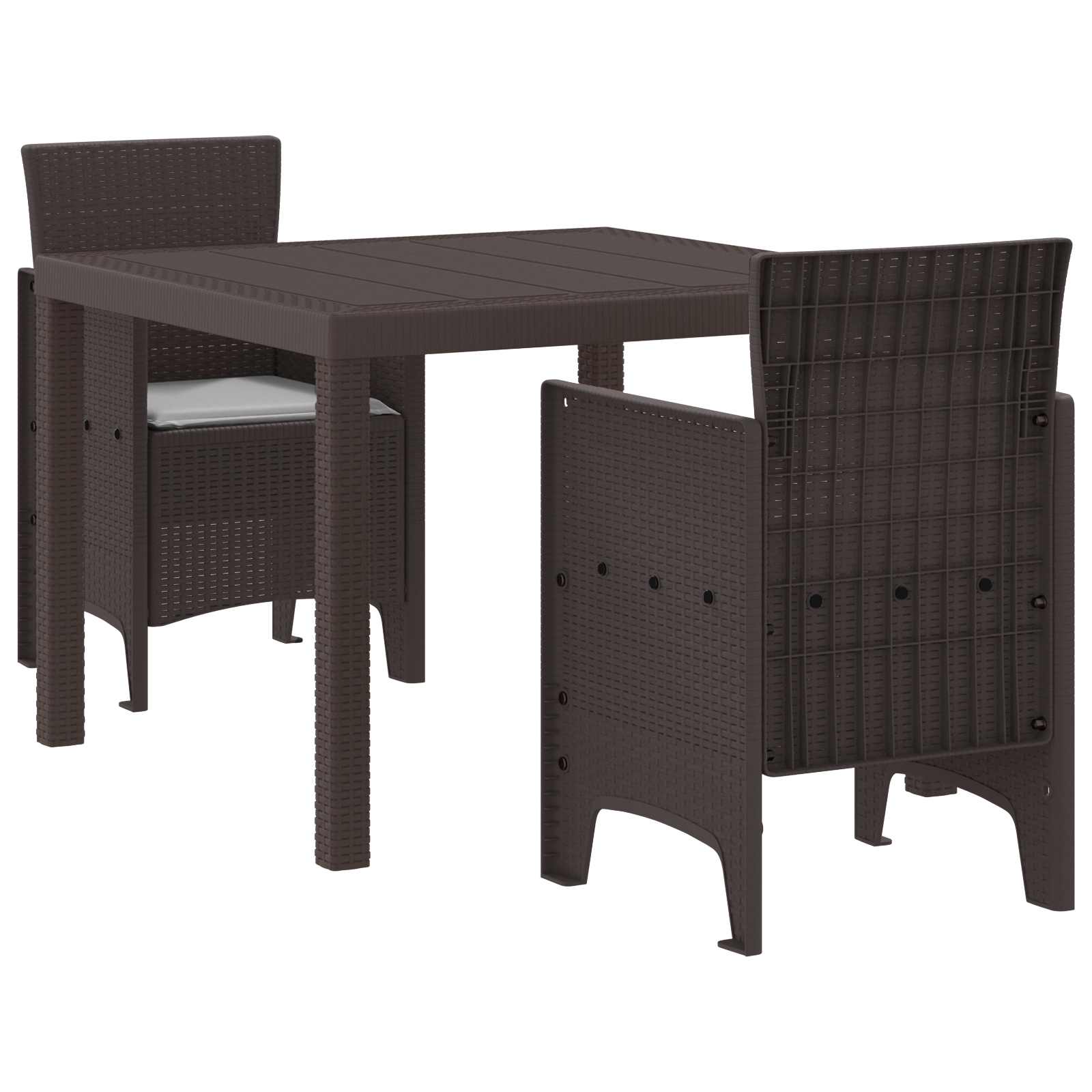 Garten Essgruppe 3 pcs Braun Polypropylen