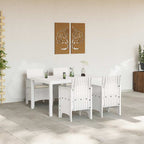 Garten Essgruppe 5 pcs Weiß Polt Rattan