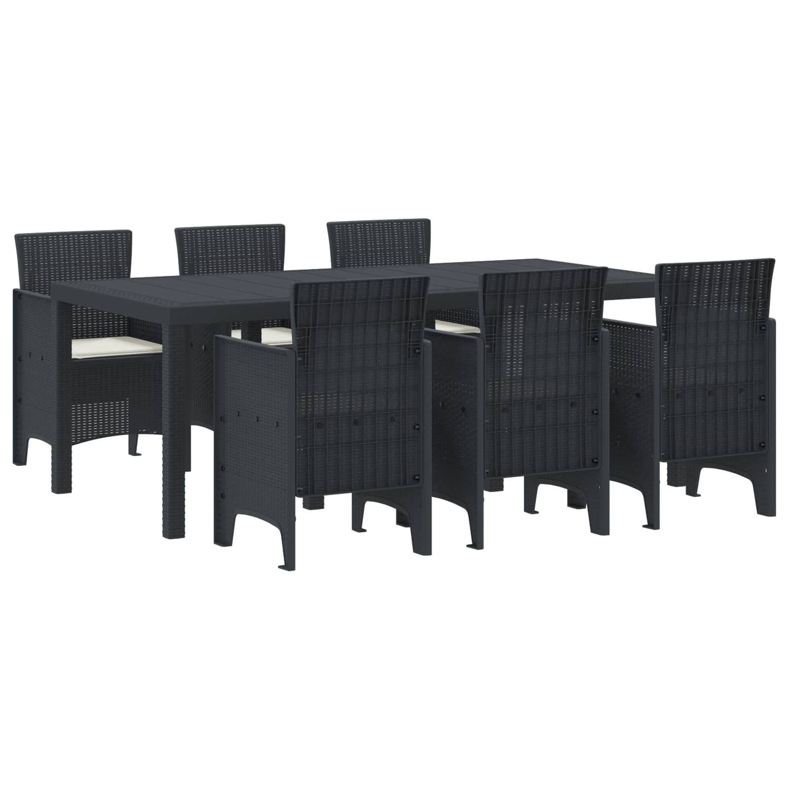 Garten Essgruppe 7 pcs Anthrazit Polypropylen
