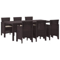Garten Essgruppe 7 pcs Braun Polypropylen