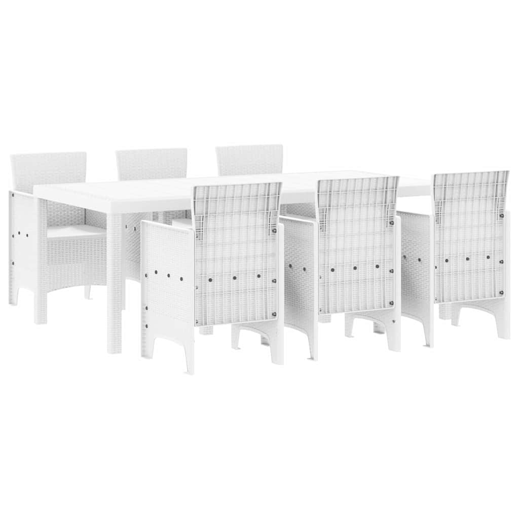 Garten Essgruppe 7 pcs Weiß Polypropylen