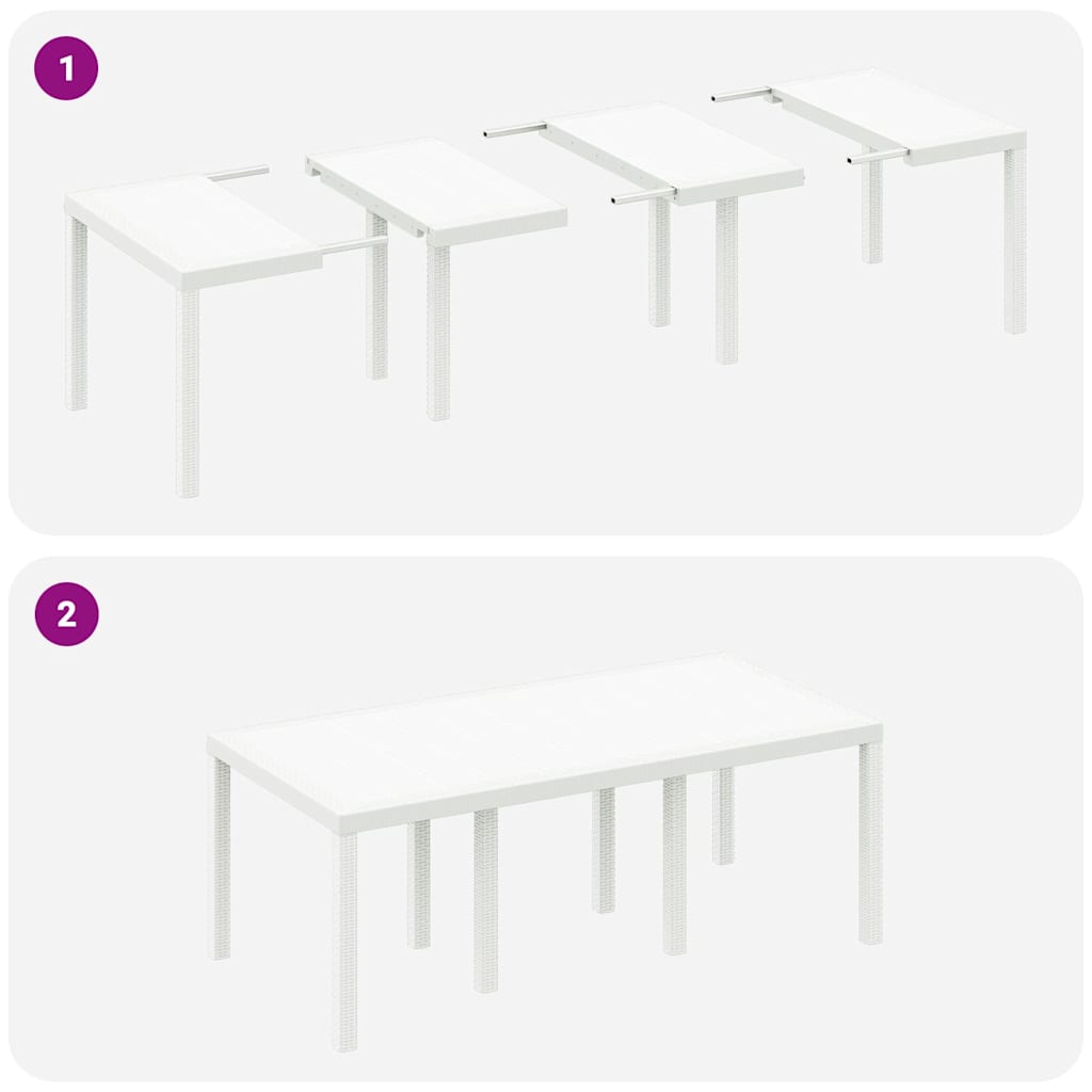 Garten Essgruppe 7 pcs Weiß Polypropylen
