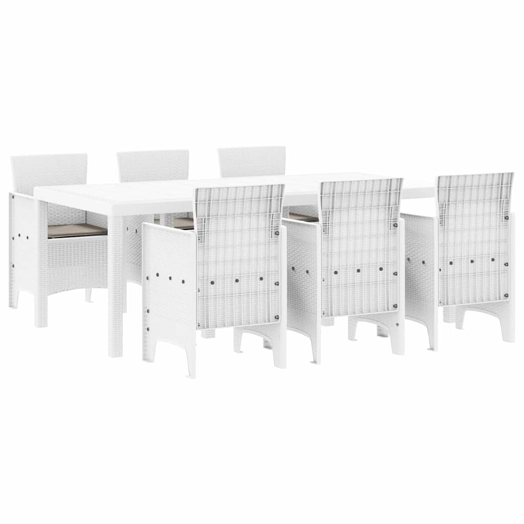 Garten Essgruppe 7 pcs Weiß Polypropylen