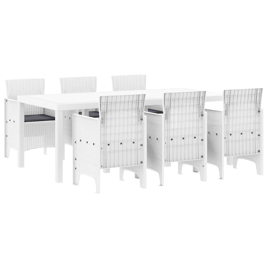 Garten Essgruppe 7 pcs Weiß Polypropylen