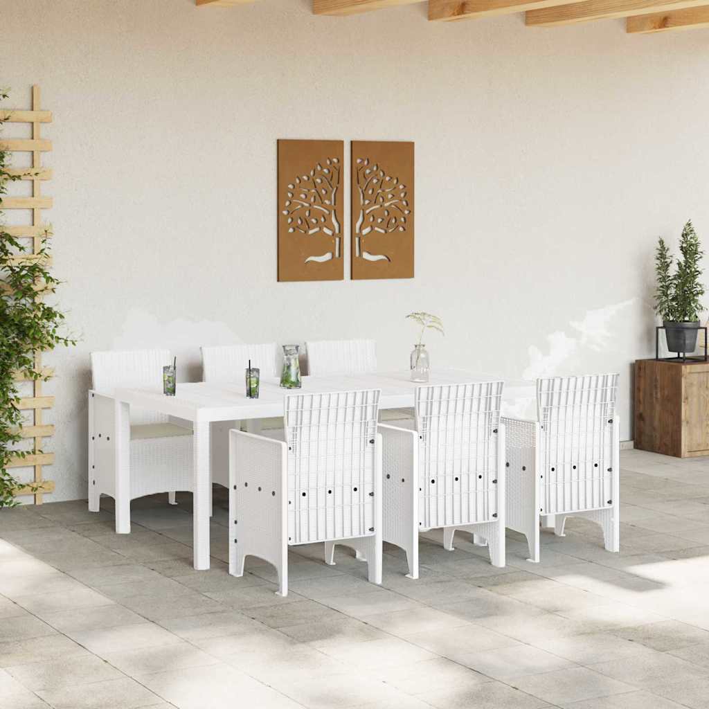Garten Essgruppe 7 pcs Weiß Polypropylen