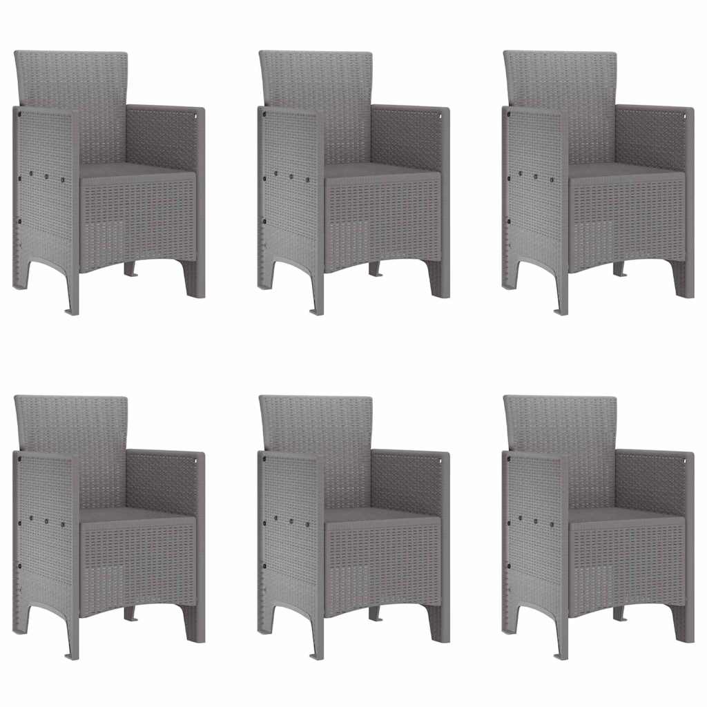 Garten Essgruppe 7 pcs Hellgrau Polypropylen