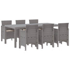 Garten Essgruppe 7 pcs Hellgrau Polypropylen