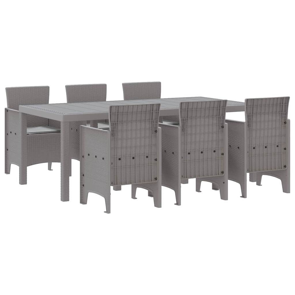Garten Essgruppe 7 pcs Hellgrau Polypropylen