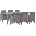 Garten Essgruppe 7 pcs Hellgrau Polypropylen
