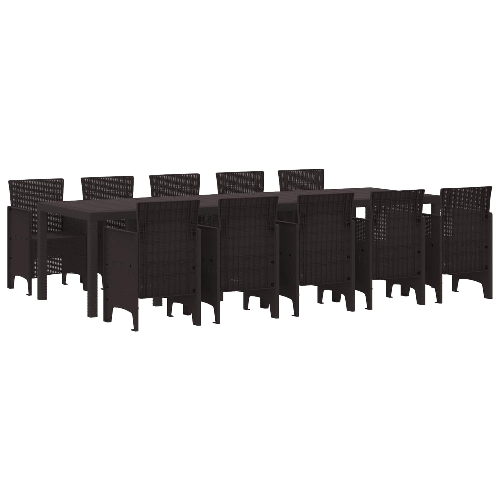 Garten Essgruppe mit Kissen 11 pcs Braun Rattan