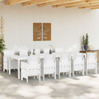 Garten Essgruppe 11 pcs Weiß Rattan und Stahl