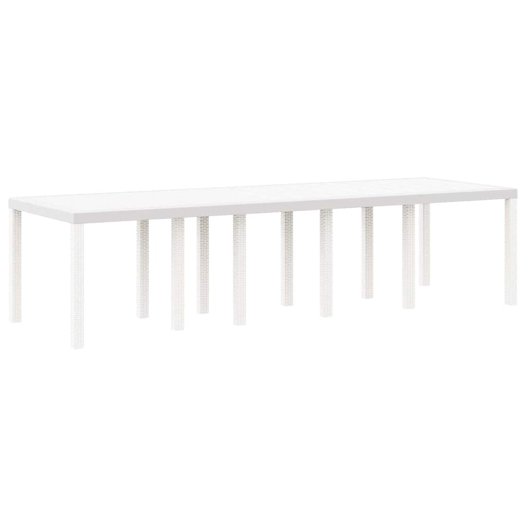 Garten Essgruppe 11 pcs Weiß Rattan und Stahl
