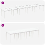 Garten Essgruppe 11 pcs Weiß und Taupe Kunststoff-Rattan