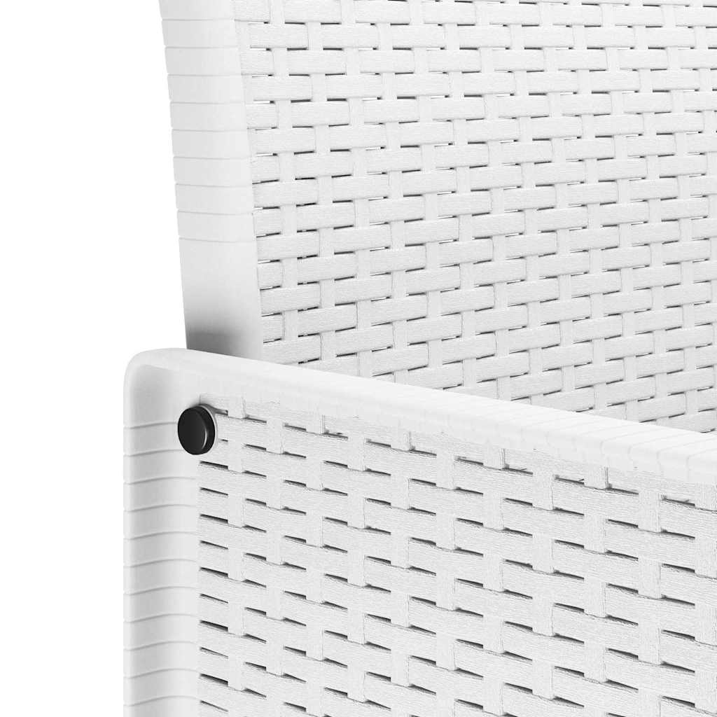 Garten Essgruppe 11 pcs Weiß und Hellgrau Rattan und Polyester
