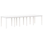 Garten Essgruppe 11 pcs Weiß Poly Rattan und Aluminium