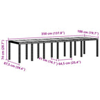 Garten Essgruppe 13 pcs Braun Polt Rattan