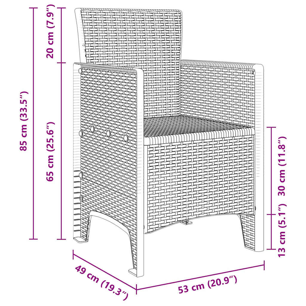 Garten Essgruppe 13 pcs Weiß Polt Rattan