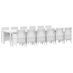 Garten Essgruppe 13 pcs Weiß Polt Rattan