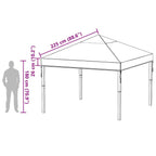 Ersatzbezug für Pavillon 300 x 300 x 26 cm Transparent PVC