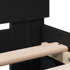 Bettrahmen Schwarz Eichen-Optik 203 x 95 x 70 cm Holzwerkstoff