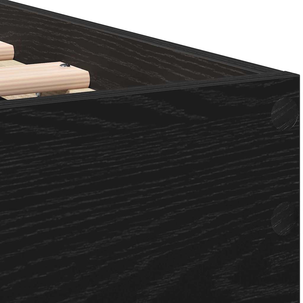 Bettrahmen Schwarz Eichen-Optik 203 x 95 x 70 cm Holzwerkstoff
