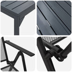 Garten Essgruppe 7 pcs Anthrazit Pulverbeschichteter Stahl