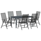 Garten Essgruppe 7 pcs Anthrazit Pulverbeschichteter Stahl
