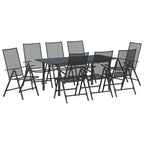 Garten Essgruppe 9 pcs Anthrazit Pulverbeschichteter Stahl