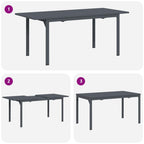 Garten Essgruppe 9 pcs Anthrazit Pulverbeschichteter Stahl