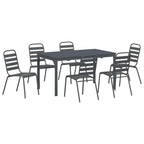 Garten Essgruppe 7 pcs Anthrazit Pulverbeschichteter Stahl
