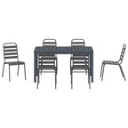 Garten Essgruppe 7 pcs Anthrazit Pulverbeschichteter Stahl