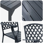Garten Essgruppe 9 pcs Anthrazit Pulverbeschichteter Stahl