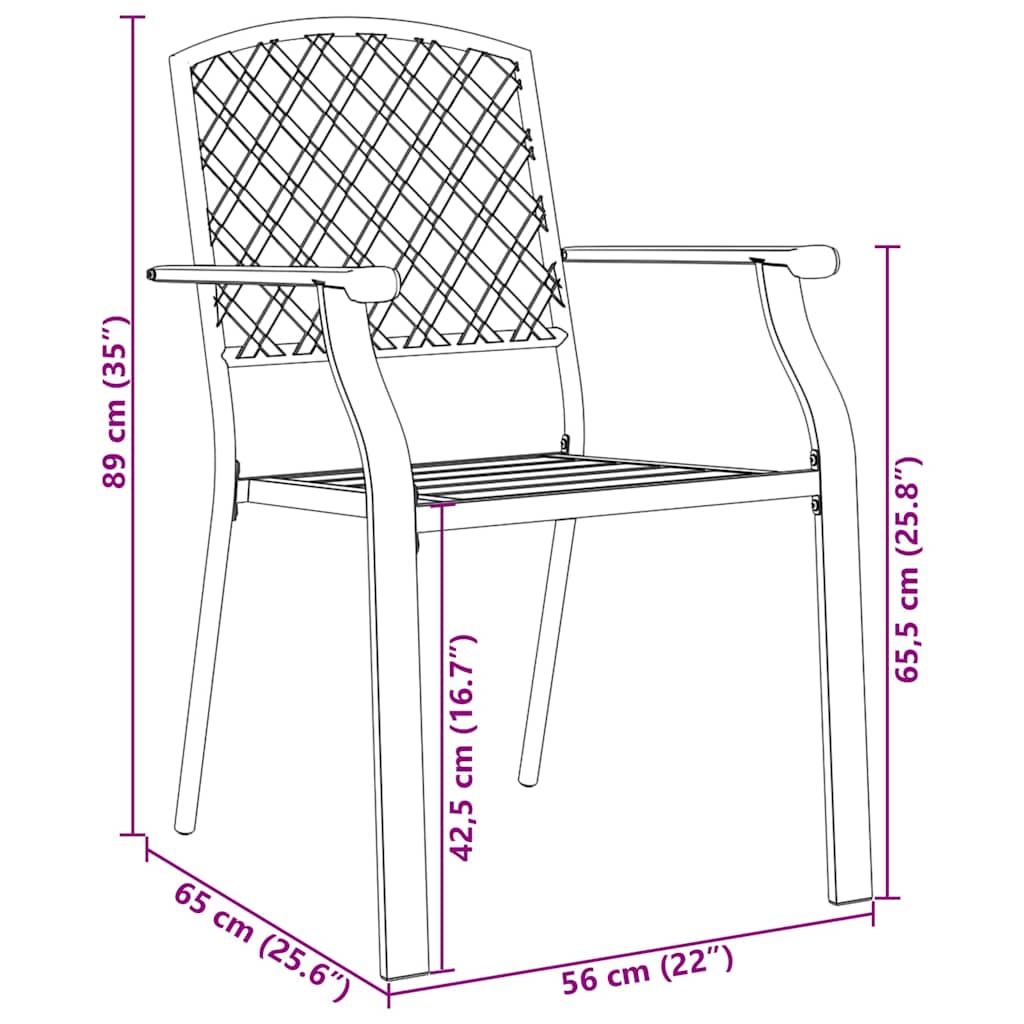 Garten Essgruppe 9 pcs Anthrazit Pulverbeschichteter Stahl