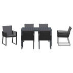 Garten Essgruppe 7 pcs Anthrazit Poly-Rattan