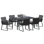 Garten Essgruppe 7 pcs Anthrazit Poly-Rattan