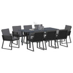 Garten Essgruppe 9 pcs Anthrazit Poly-Rattan