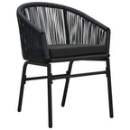 Garten Essgruppe 7 pcs Schwarz Poly-Rattan