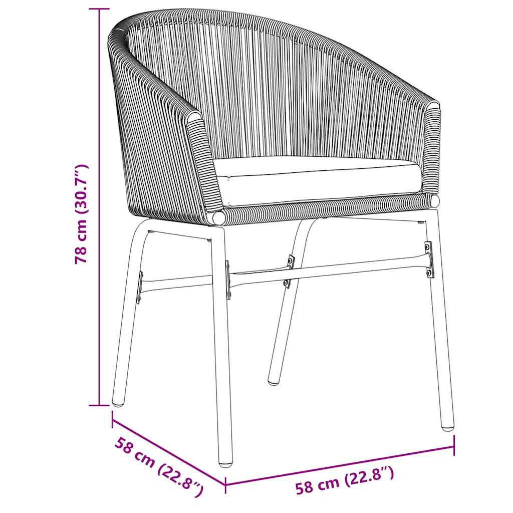 Garten Essgruppe 7 pcs Schwarz Poly-Rattan