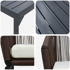 Garten Essgruppe 7 pcs Braun Poly-Rattan
